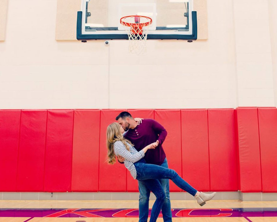 Scott & Taylor posing in the George H. Ryan Activities Center